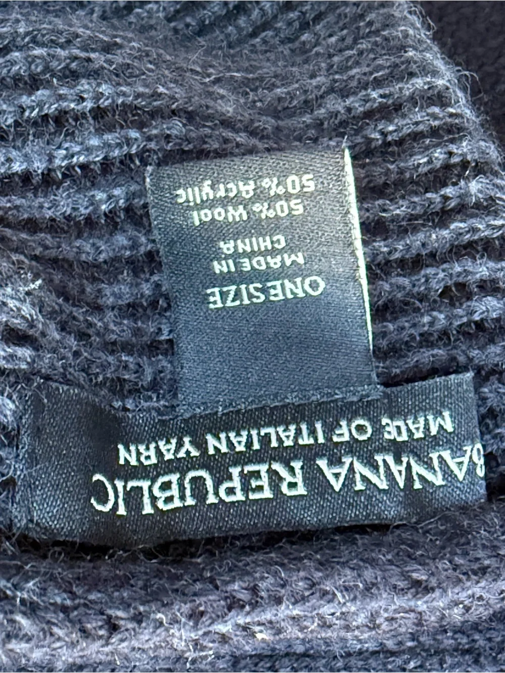 Banana Republic Wool Blend Knit Scarf Italian Yarn Charcoal Gray One Size